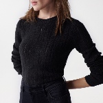 Pull noir Salsa pour femme