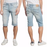 Short en Jean homme Freeman T Porter modèle Dustee Fleach Destroy