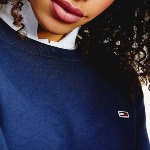 Sweat femme Tommy Hilfiger Jeans bleu marine