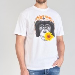T Shirt homme Le Temps des Cerises Andler blanc logo singe
