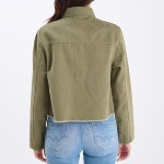 Veste en jeans kaki Le Temps des Cerises Manuela