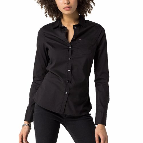 Chemise Tommy Hilfiger femme modèle Faybe noire coupe cintrée