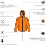 Blouson 80Db Original Hendrix orange pour homme avec écouteurs intégrés