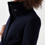 Manteau en drap de laine bleu marine Salsa femme