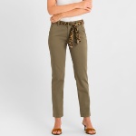 Pantalon chino femme Le Temps des Cerises Kristin kaki