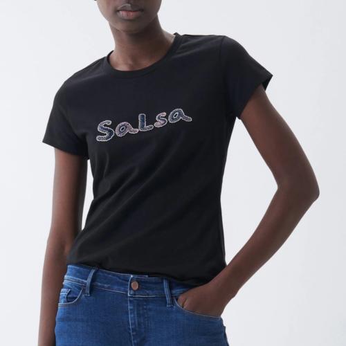 T Shirt noir Salsa pour femme