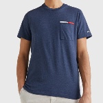 T Shirt Tommy Hilfiger homme bleu marine avec poche