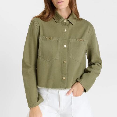 Veste en jeans kaki Le Temps des Cerises Manuela