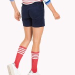 Short femme Tommy Hilfiger poche chino en coton bleu marine