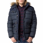 Doudoune Tommy Hilfiger homme modèle Johnny bleu marine coupe parka