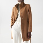 Manteau en drap de laine beige Salsa femme