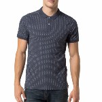 Polo Tommy Hilfiger homme modèle Kaz gris bleu à motifs