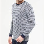 Pull homme Le Temps des Cerises Morgan rayé gris et bleu marine