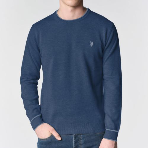 Pull en laine Us Polo Assn homme bleu