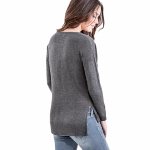 Pull femme Le Temps des Cerises Thalia gris avec pompons