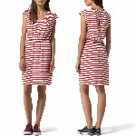 Robe rayée Tommy Hilfiger en viscose rouge et blanc