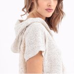 Pull Top Le Temps des Cerises femme Mixa ecru dos dentelle