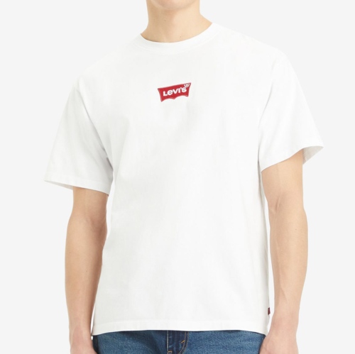 T Shirt blanc Levi's badge batwing rouge