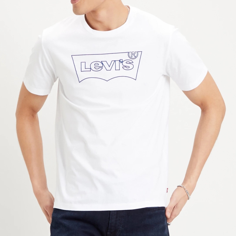 T Shirt Levi's homme blanc avec logo à la poitrine