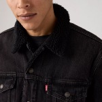 Blouson en jean doublée sherpa Levis homme trucker noir