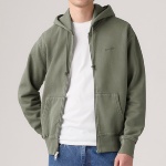 Sweat zippé capuche Levis kaki