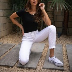 Pantalon / Jeans blanc Freeman T Porter Alexa slim femme