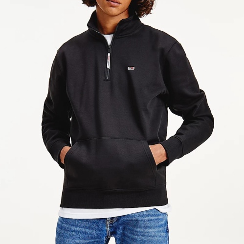 Sweat col zippé Tommy Hilfiger Jeans homme noir