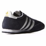 Chaussures Adidas Originals Dragon en nylon et cuir suédé bleu, 3 bandes blanches 