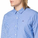 Chemise homme Tommy Hilfiger Thomas en coton bleu rayé blanc