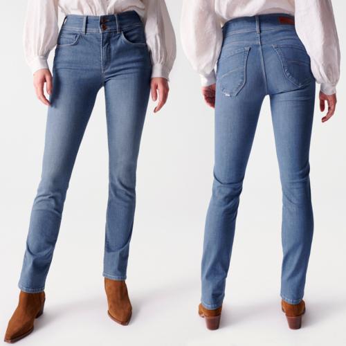 Jeans Salsa femme Secret coupe droite bleu clair