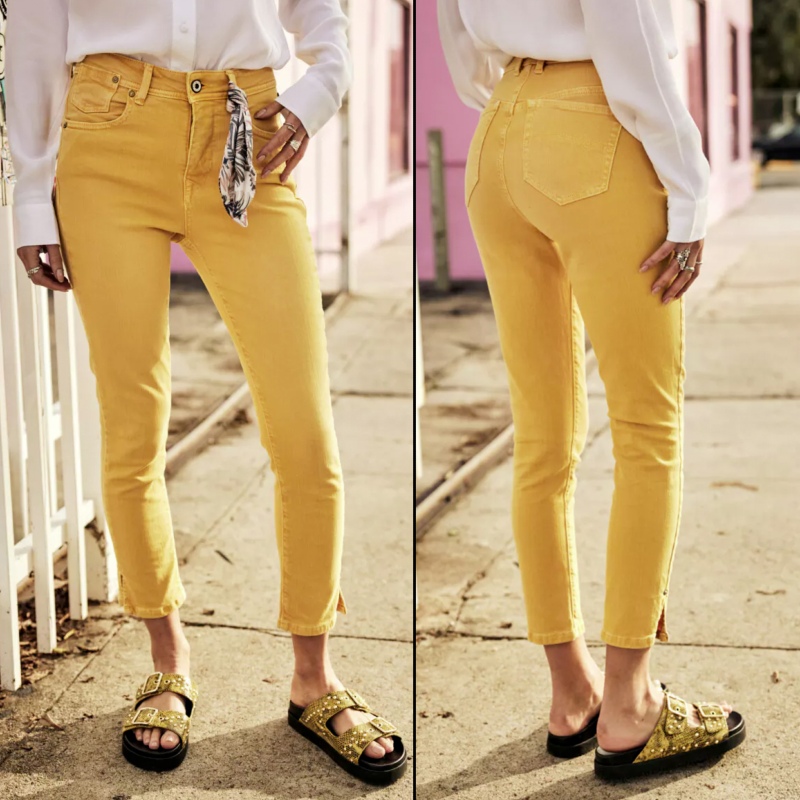 Jean best sale jaune femme