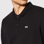 Polo Tommy Hilfiger Jeans homme noir à manches longues