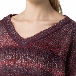 Pull Tommy Hilfiger femme modèle Fidda en maille laine acrylique rouge mélangé