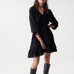 Robe Salsa noire manches longues