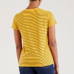 T Shirt femme Levi's ® Perfect Tee jaune rayé noir