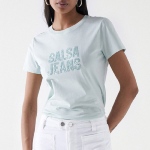 Tee Shirt Salsa Jeans femme en coton vert