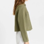 Veste en jeans kaki Le Temps des Cerises Manuela