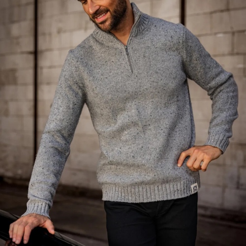 Pull en laine col camionneur Freeman T Porter Franky Kiruna gris