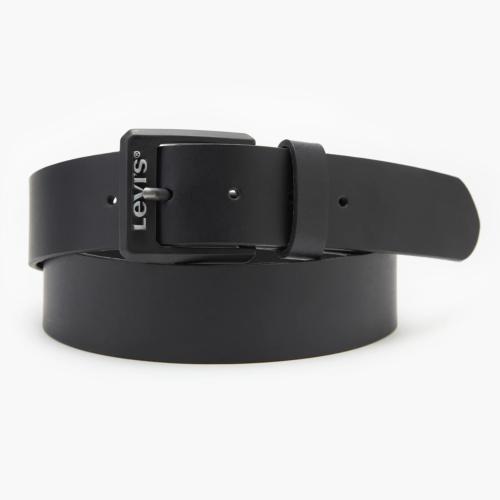 Ceinture Levis ® en cuir noir boucle noire logo Levi's contrasté