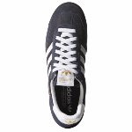 Chaussures Adidas Originals Dragon en nylon et cuir suédé bleu, 3 bandes blanches 