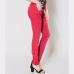 Jean slim Freeman T Porter modèle Coralie Magic Color fushia pour femme