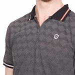 Polo Freeman T Porter homme modèle Ridley Diamond Copes Jacquard gris anthracite