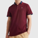 Polo homme Tommy Hilfiger Jeans homme bordeaux