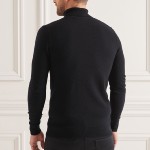 Pull col roulé Superdry homme en laine d'agneau noire