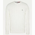 Pull en coton maille torsadée écru Tommy Hilfiger