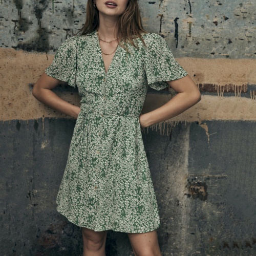 Robe Freeman T Porter Mila Bucolic liberty vert