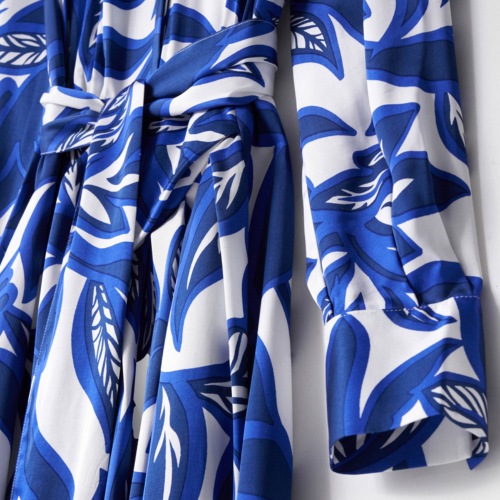 Robe Vintage Femme Pimpernelle - Motifs Bleus, Taille L, Coton, Longueur 43 Pouces