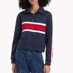 Sweat vintage femme Tommy Hilfiger Jeans bleu marine