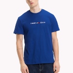 T Shirt bleu Tommy Hilfiger Jeans avec logo brodé