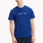 T Shirt bleu Tommy Hilfiger Jeans avec logo brodé
